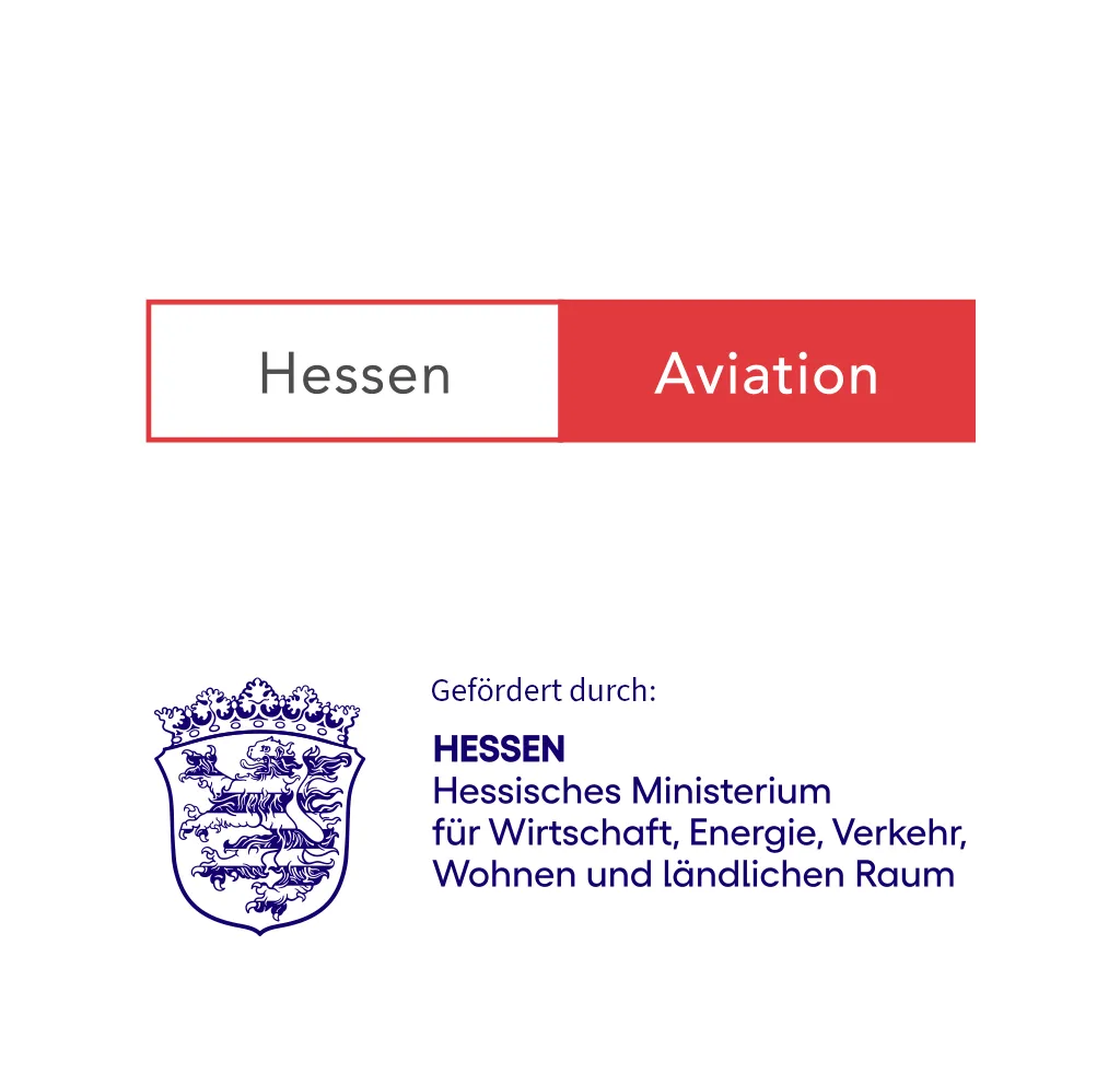 Logo Hessen Aviation und darunter das Logo des Hessischen Ministeriums für Wirtschaft, Energie, Verkehr, Wohnen und ländlichen Raum