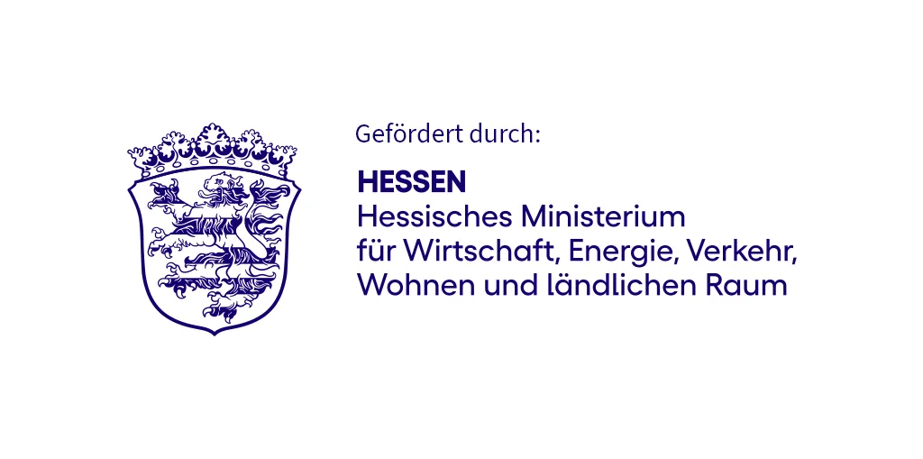 Logo "gefördert durch: Hessisches Ministerium für Wirtschaft, Energie, Verkehr, Wohnen und ländlichen Raum"